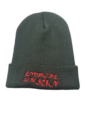 Empire of the Sun Black Knit Beanie Red Embroidered Logo Cuffed Hat